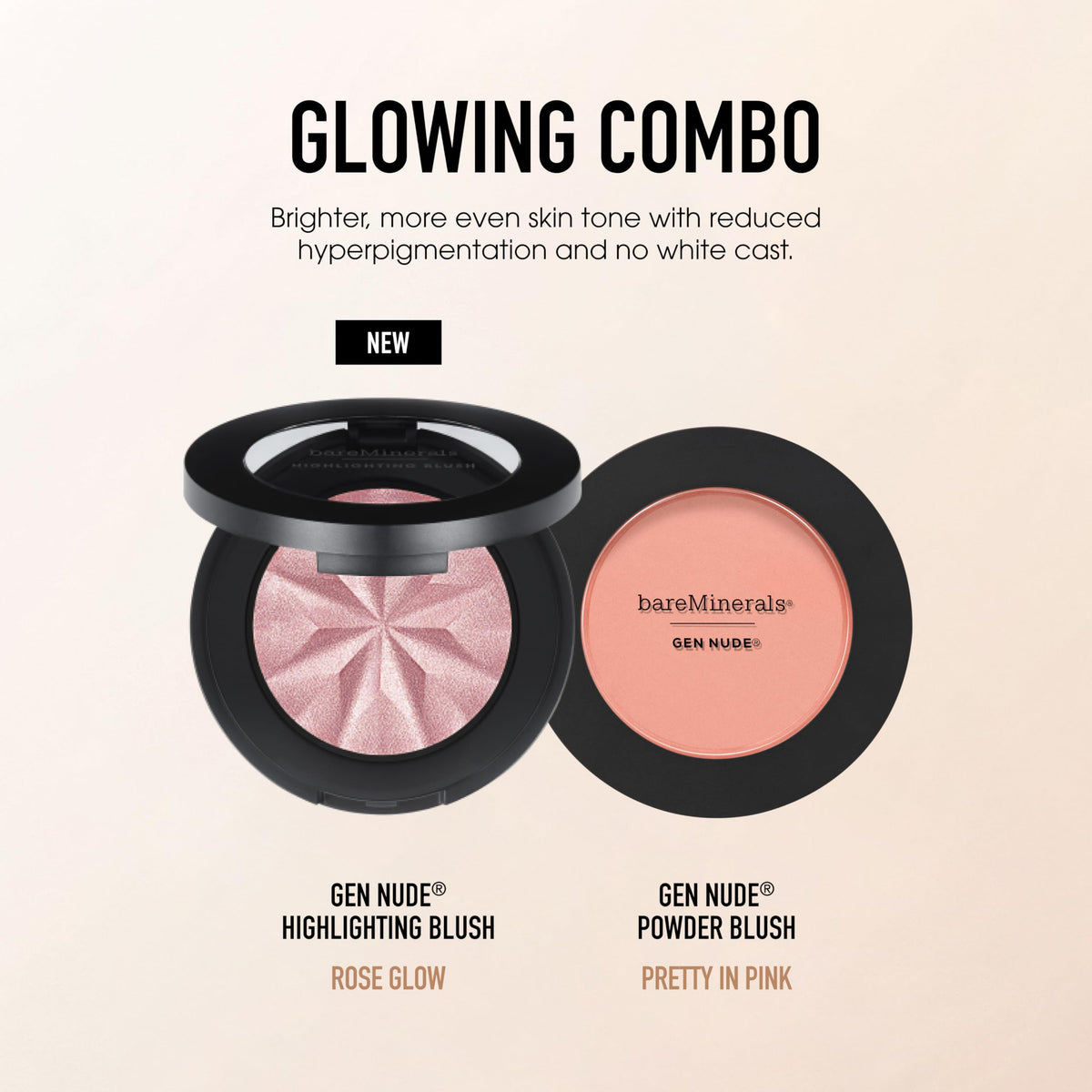bareMinerals model wearing Pretty in Pink in daily setting benefit: flattering everyday finish