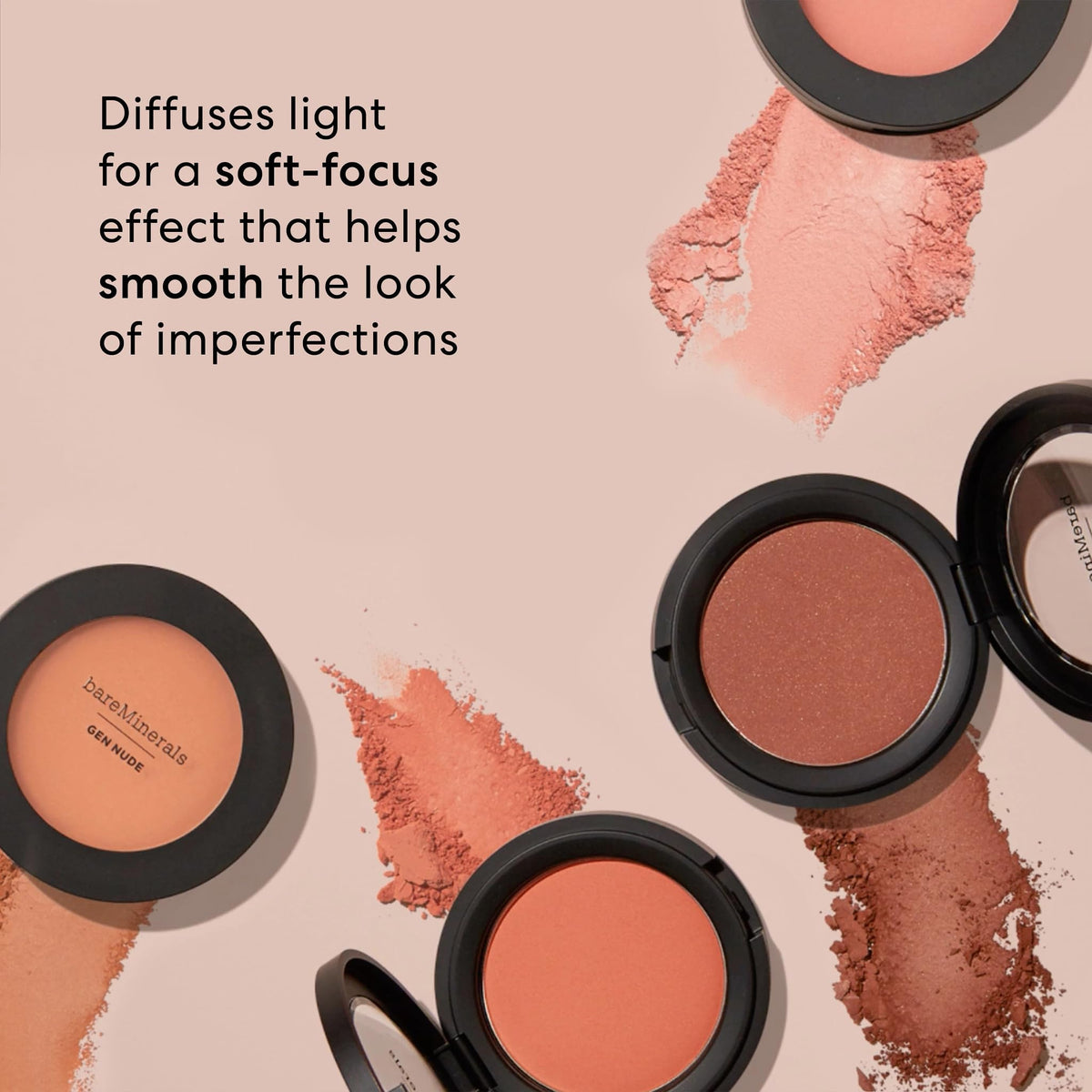 bareMinerals close-up of powder texture highlighting silky, talc-free feel