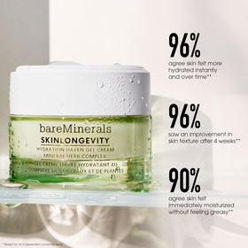 bareMinerals hand demo spreading gel for quick, non-greasy hydration