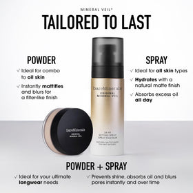 bareMinerals label close-up with ingredient callouts, emphasizes skin-friendly formula