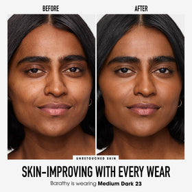 bareMinerals close-up powder texture highlighting lightweight, blendable feel