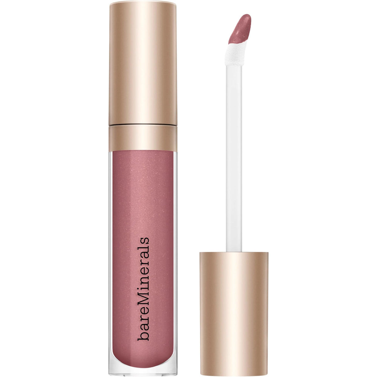 bareMinerals front packaging of Mineralist Gloss-Balm showing shade Love and benefits