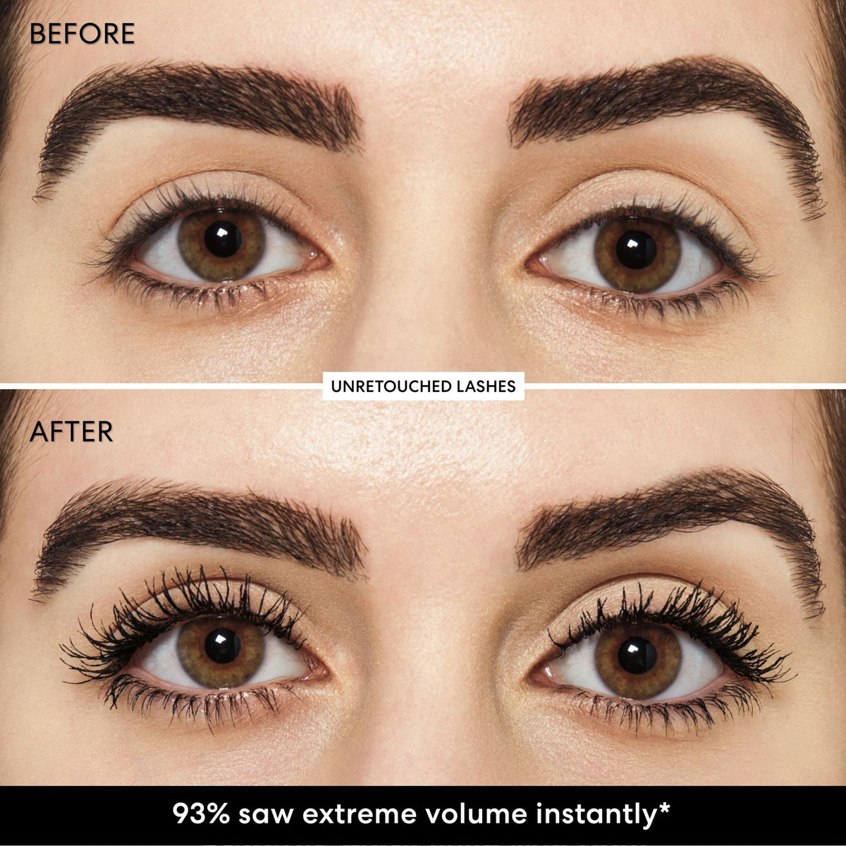 bareMinerals wand with glossy black formula showing fiber texture and build