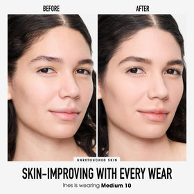 bareMinerals open shaker top revealing loose powder and controlled dispensing benefit