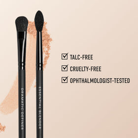 bareMinerals brush applying Nude Beach for precise crease definition