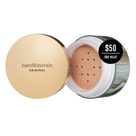 bareMinerals open jar close-up showing fine mineral texture for blendability