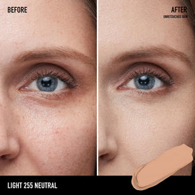 bareMinerals open tube and applicator demonstrating creamy blendability