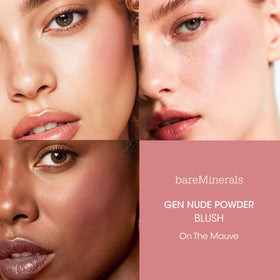 bareMinerals close-up of powder texture highlighting silky talc-free finish and blendability