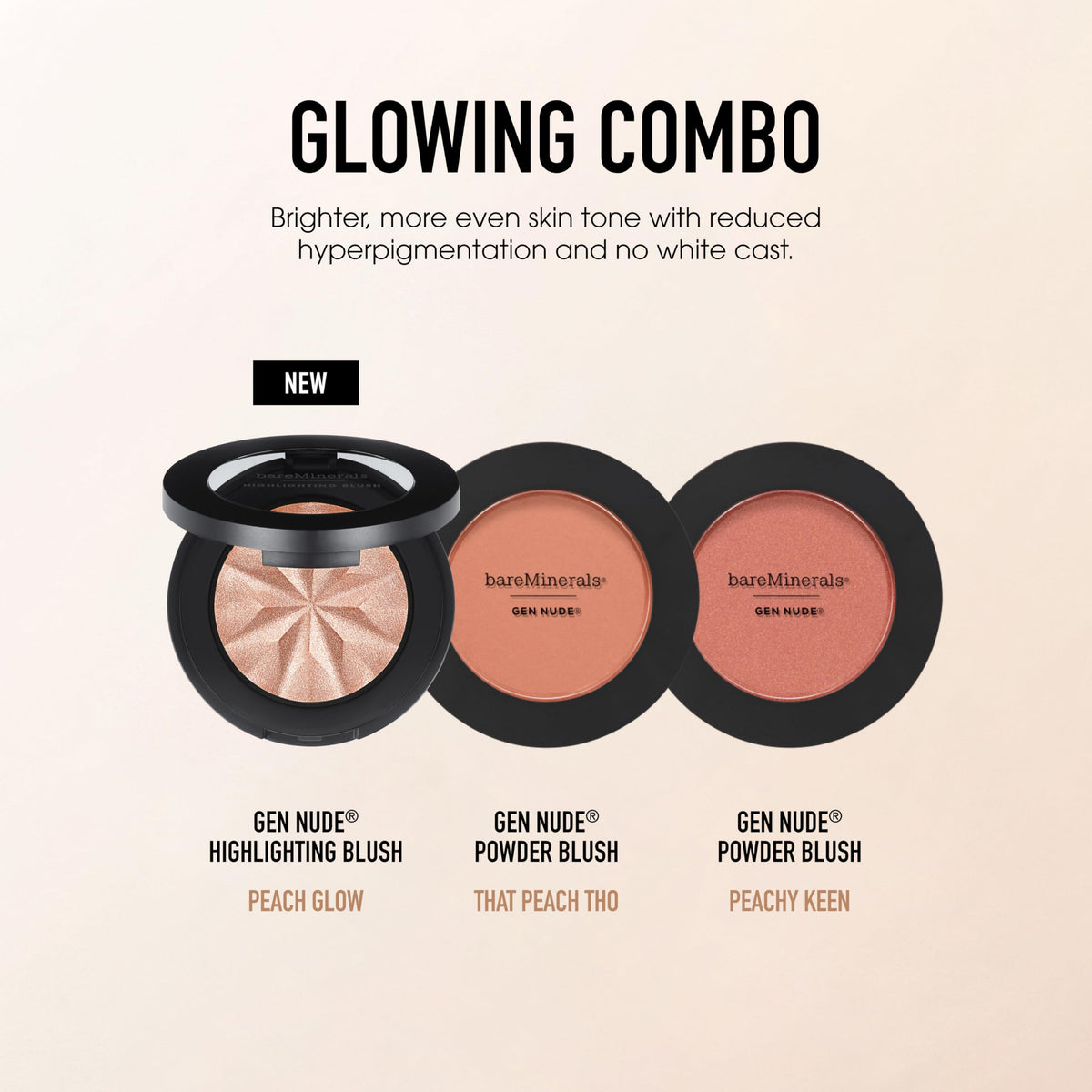 bareMinerals blush inside a cosmetics bag in a lifestyle scene conveying everyday wearable color
