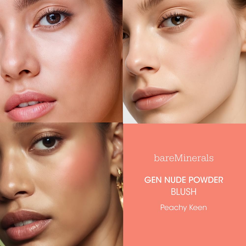 bareMinerals blush pan close-up highlighting silky surface and mineral pearl finish for smooth blend