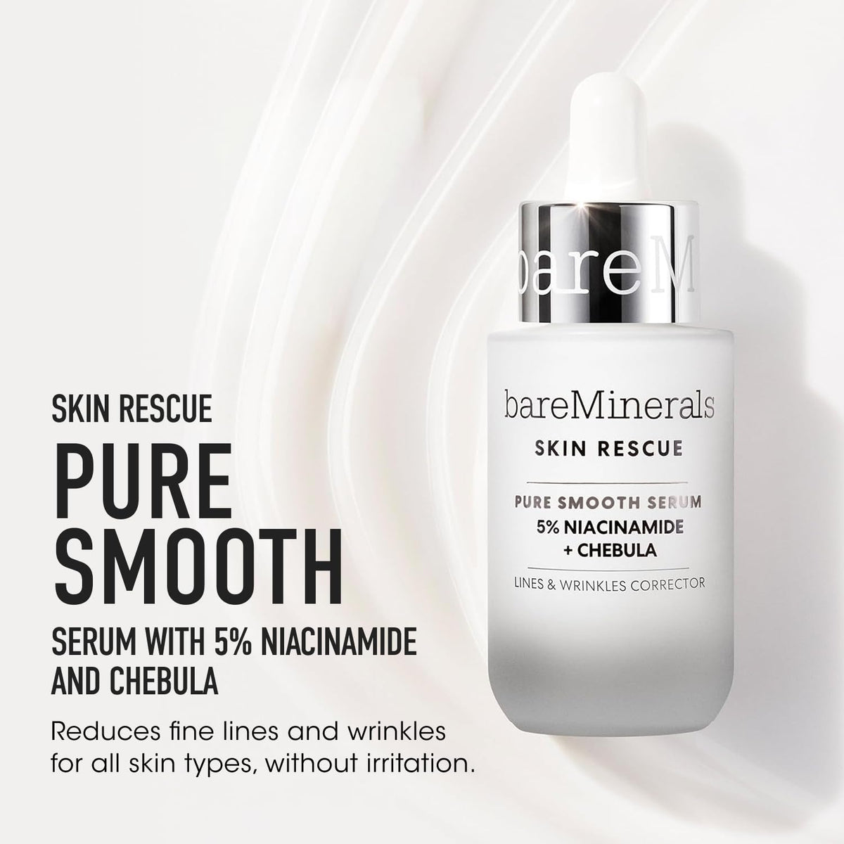 bareMinerals pipette dispensing serum highlighting texture and purity