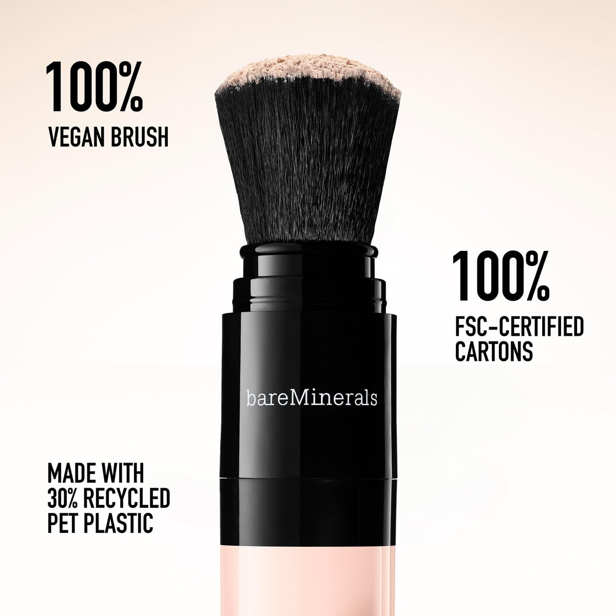bareMinerals powder inside makeup bag, suggests easy touch-ups on the go