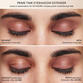 bareMinerals primer applied on eyelid demonstrating improved eyeshadow adhesion