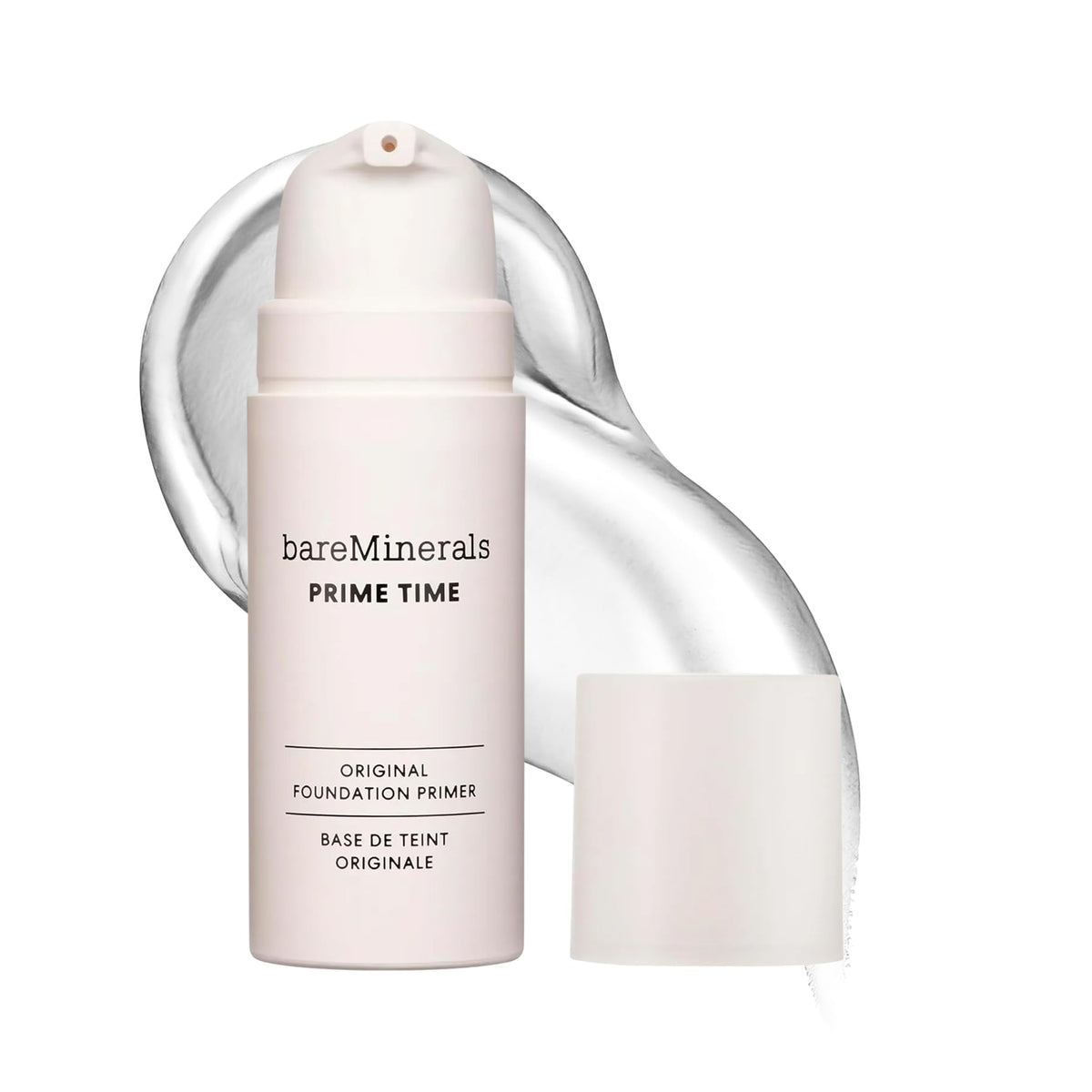 bareMinerals Prime Time front packaging showing tube and label, smooth base benefit