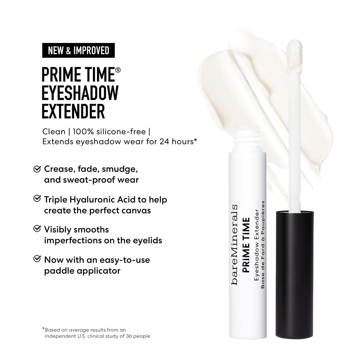 bareMinerals primer beside a coin for size comparison and travel-friendly portability