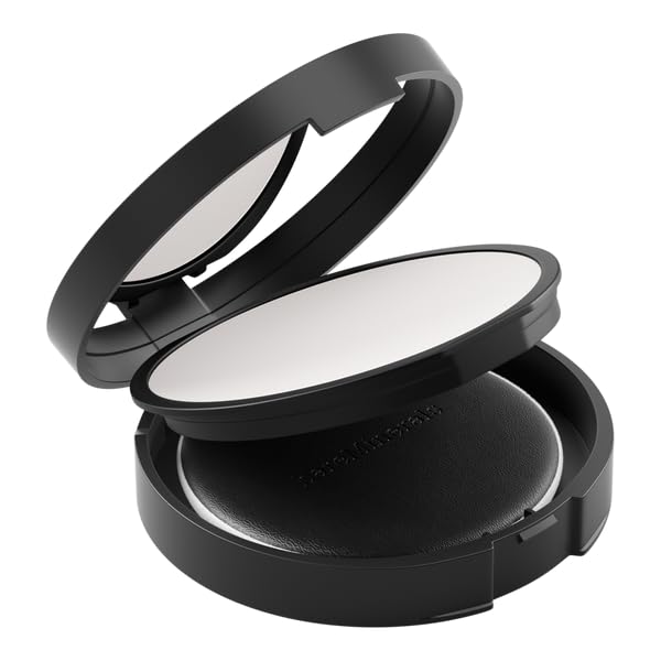 bareMinerals puff application on skin demonstrates quick shine control benefit