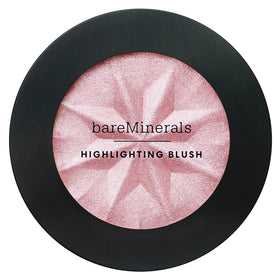 bareMinerals brush applying Rose Glow swatch demonstrating smooth blendability