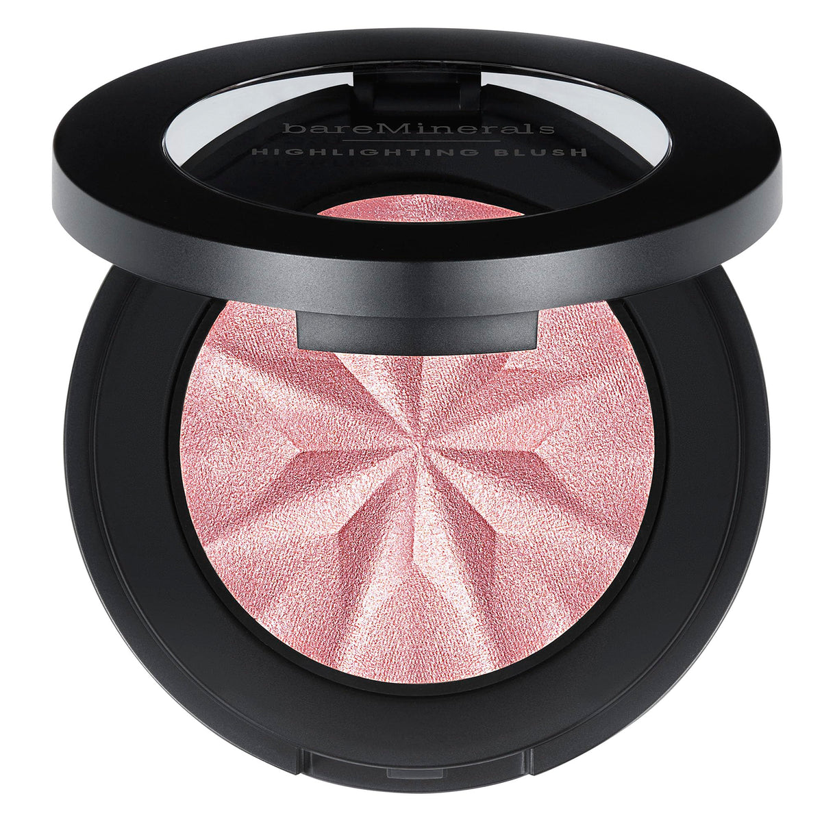 bareMinerals compact front view showing Rose Glow and clean packaging benefit