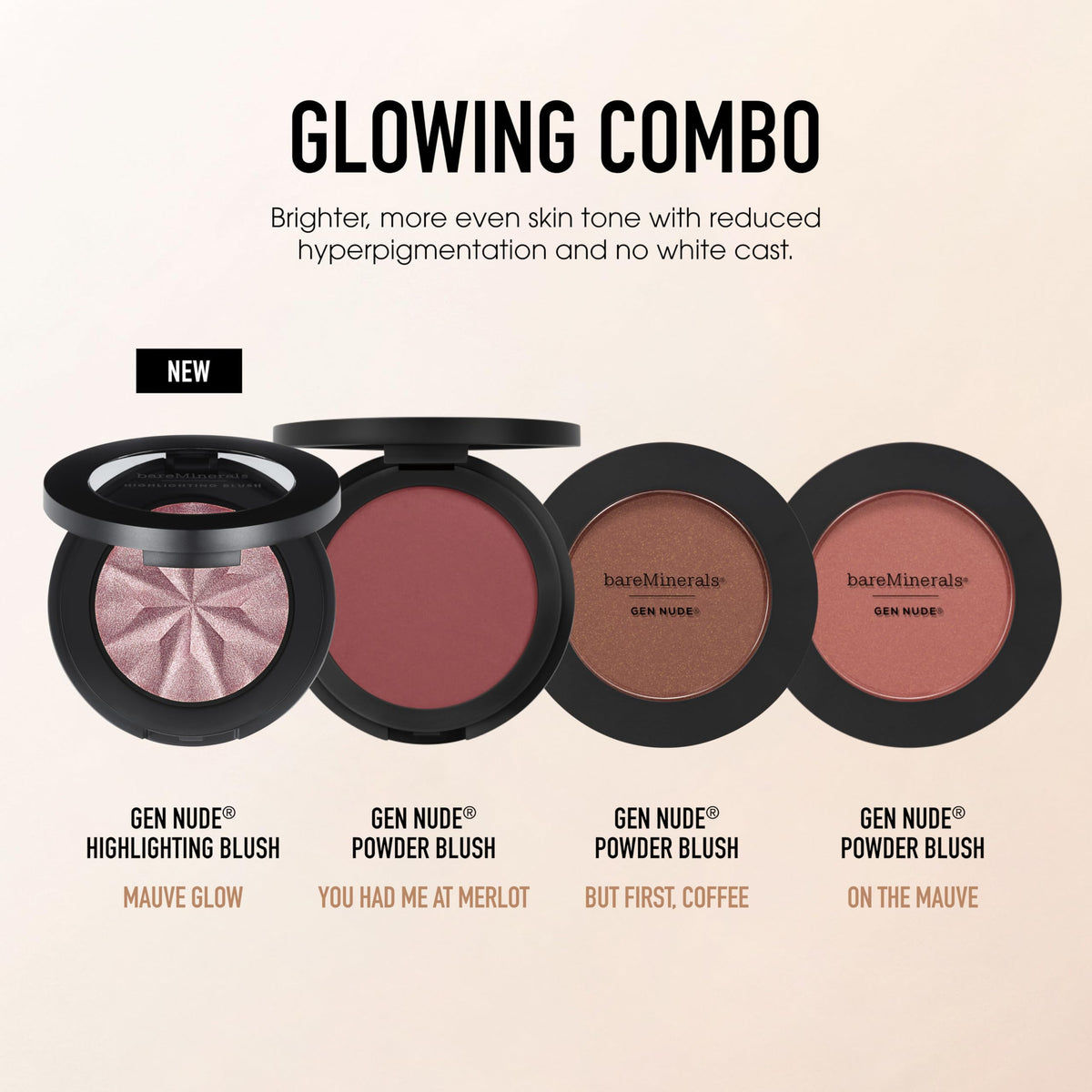 bareMinerals scale comparison on a hand showing compact size and travel-ready convenience for on-the-go touchups