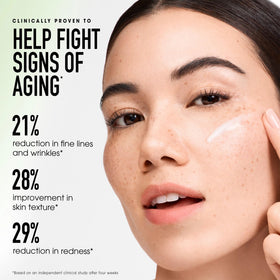 bareMinerals label close-up showcasing niacinamide and Mineral Herb Complex