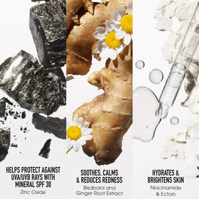 bareMinerals size comparison next to compact showing travel-friendly portability benefit