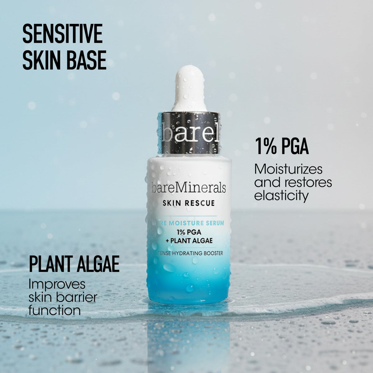bareMinerals applying serum to face showing gentle patting technique