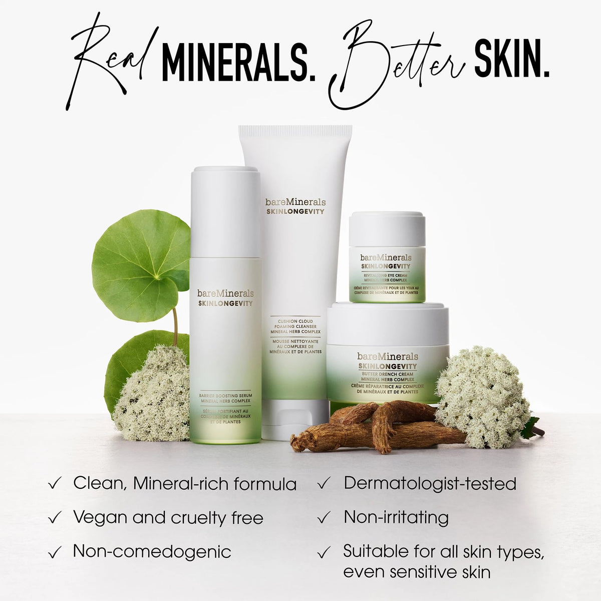 bareMinerals bottle staged in bathroom routine for daily use