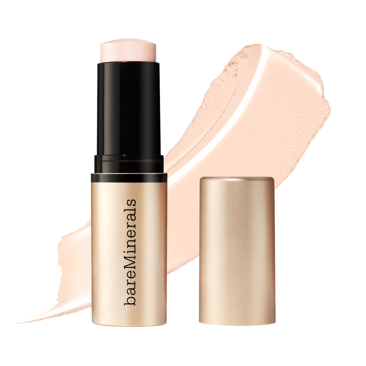 bareMinerals stick front packaging showing product and shade, conveys portability