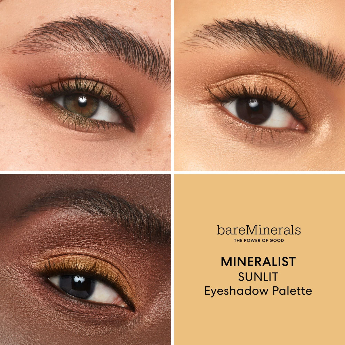 bareMinerals open flatlay with six shades showing color harmony and finish options