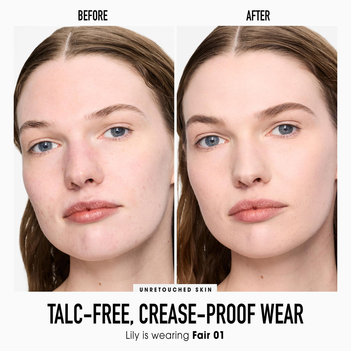 bareMinerals swatch on skin illustrating buildable coverage benefit