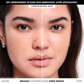 bareMinerals texture close-up displaying creamy dewy finish and easy spreadability benefit