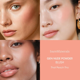bareMinerals pan close-up highlighting silky powder texture and smooth finish benefit