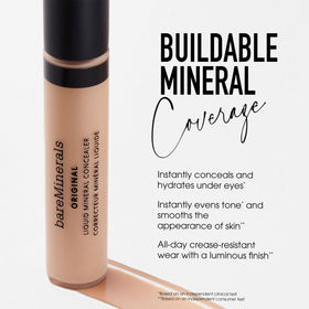 bareMinerals under-eye before and after demonstrating brightening effect