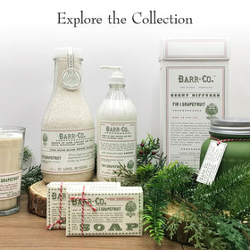 BARR-CO bottle on bathroom sink showing decorative and functional appeal
