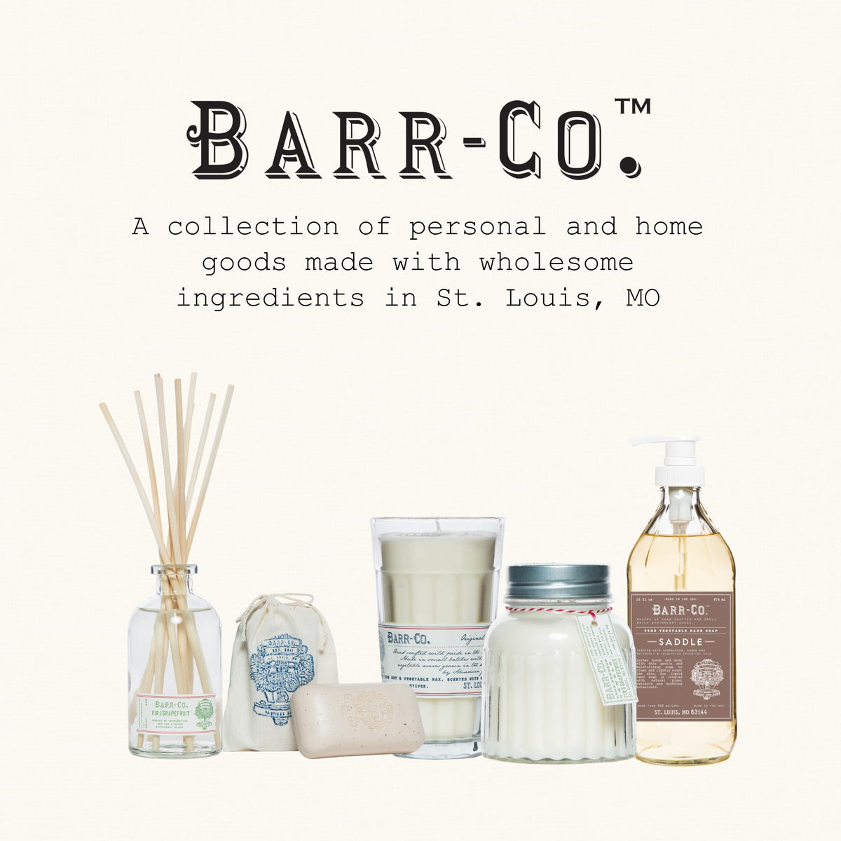 BARR-CO label and ingredients list visible highlighting plant-based shea and olive oil benefits