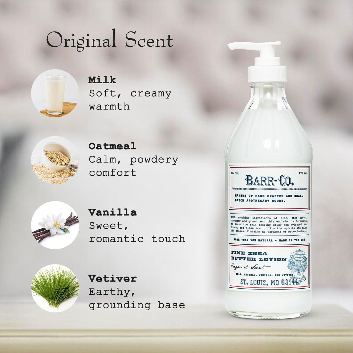 BARR-CO lotion poured on hand demonstrating non-greasy hydration benefit