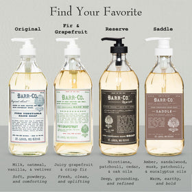 BARR-CO lather texture on hands demonstrating gentle moisturizing