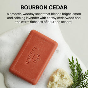 Barrel & Oak ingredients flatlay with kaolin clay, red clay, and walnut shell showing natural exfoliants
