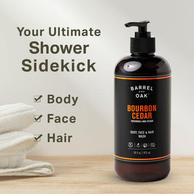 Barrel & Oak wash texture pouring to show smooth, hydrating lather