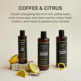 Barrel & Oak shampoo in hand demonstrating easy dispensing