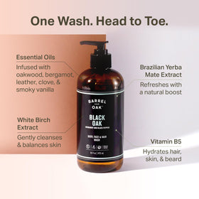 Barrel & Oak rich lather on hand demonstrating gentle cleansing and hydration