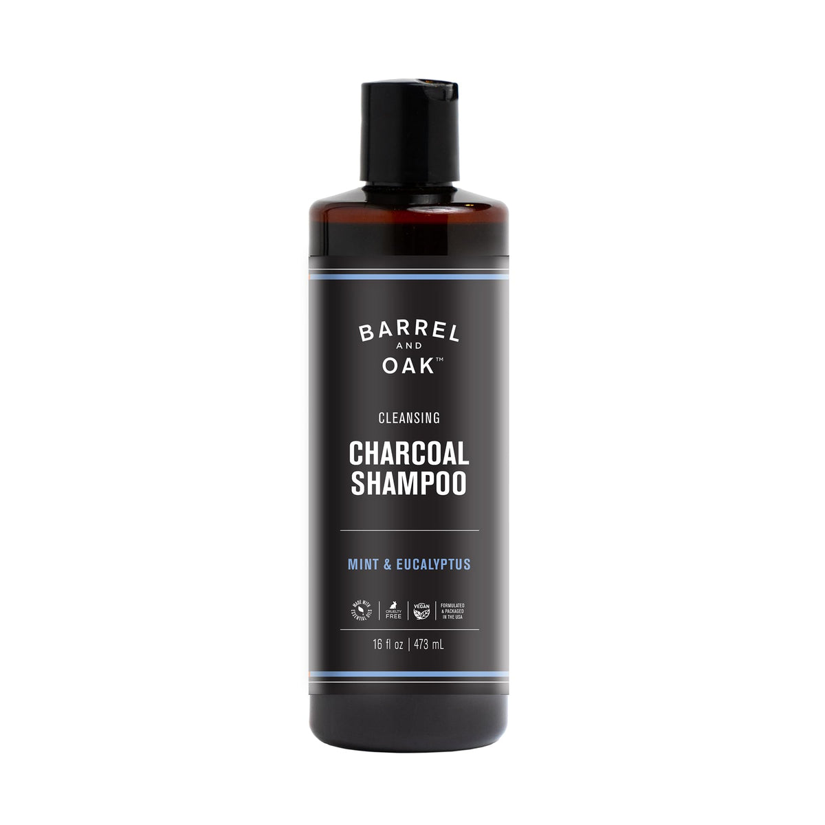 Barrel & Oak front bottle showing mint and eucalyptus scent benefits
