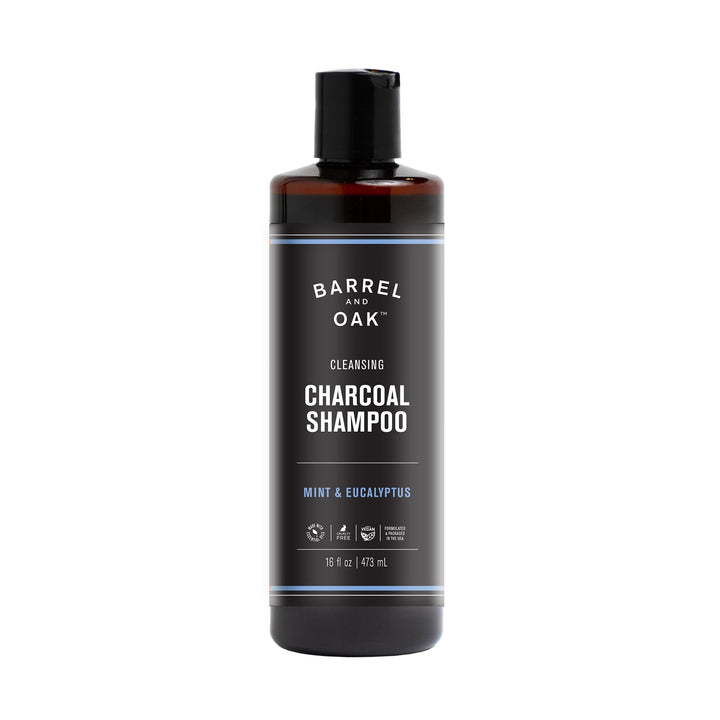 Barrel & Oak front bottle showing mint and eucalyptus scent benefits