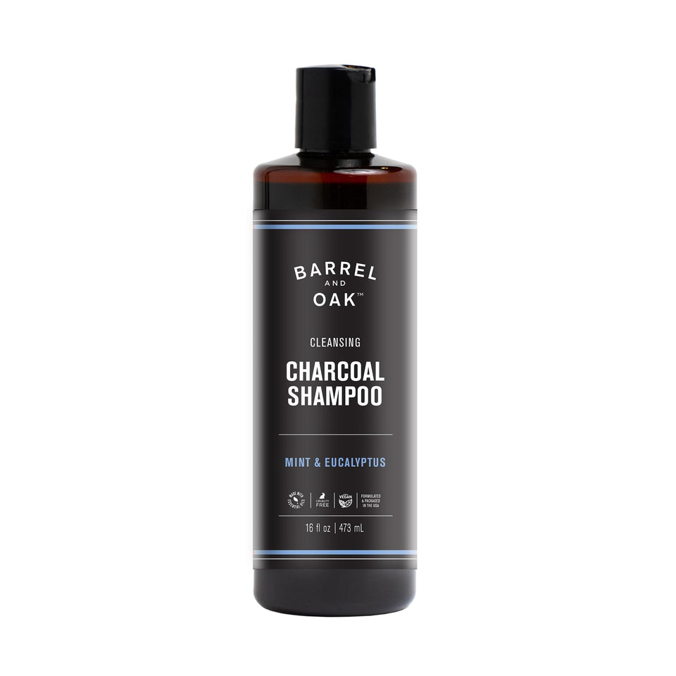 Barrel & Oak front bottle showing mint and eucalyptus scent benefits