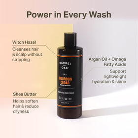 Barrel & Oak in-shower use with man applying product for quick routine