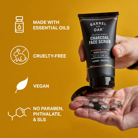 Barrel & Oak label and ingredient panel closeup highlighting vegan formula