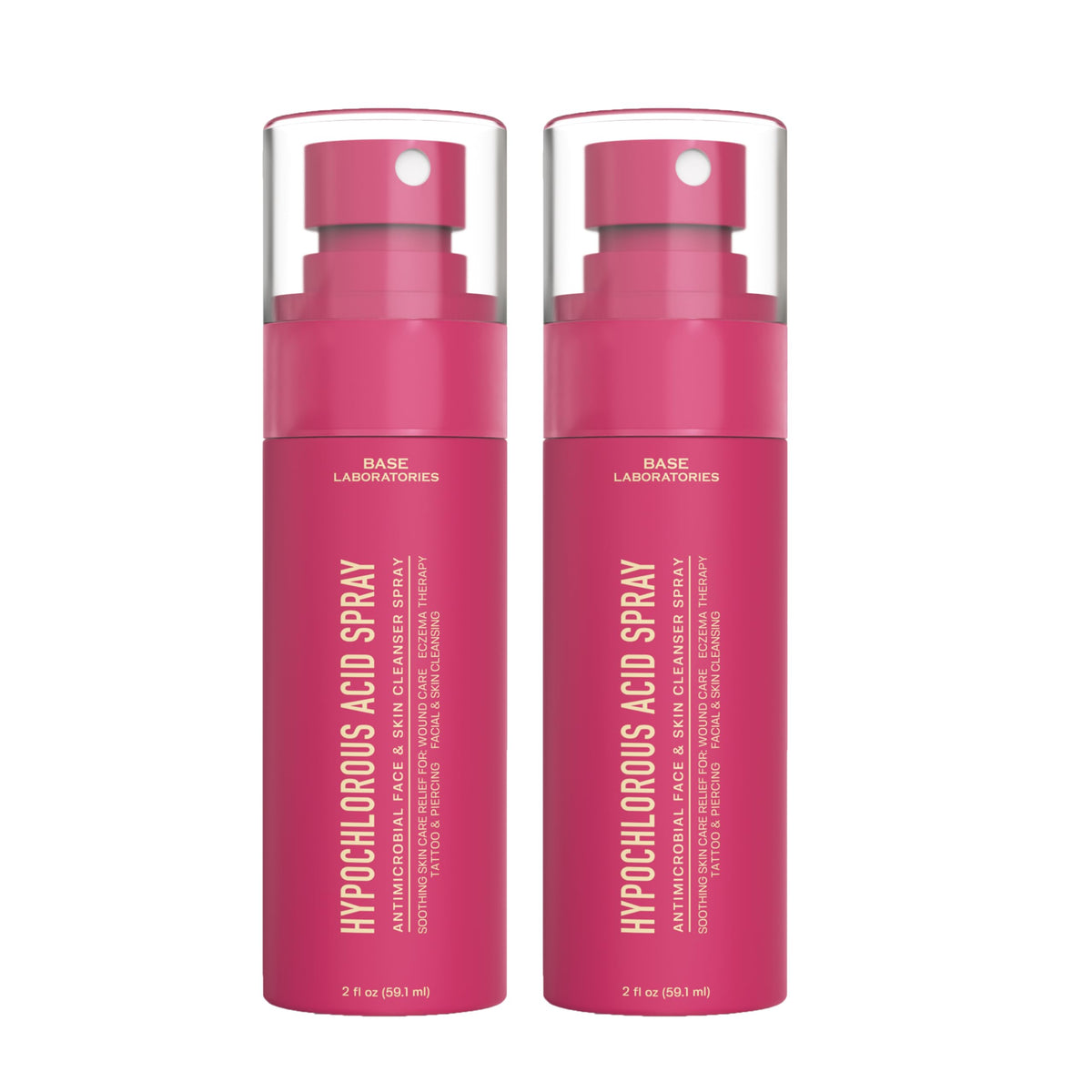BASE LABORATORIES front packaging showing travel-size HOCl spray for convenient cleansing