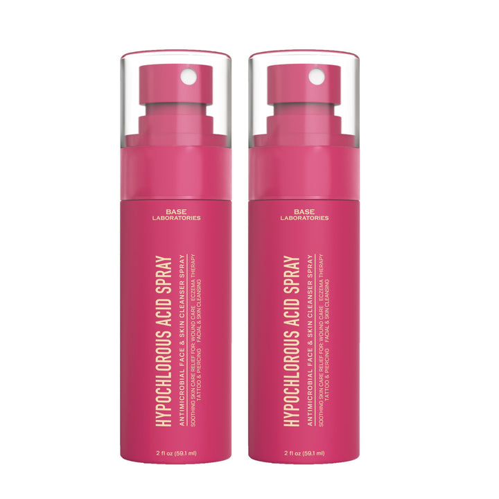 BASE LABORATORIES front packaging showing travel-size HOCl spray for convenient cleansing