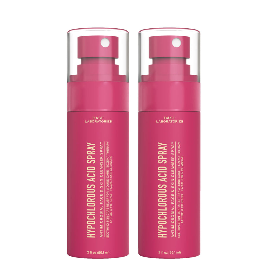 BASE LABORATORIES front packaging showing travel-size HOCl spray for convenient cleansing