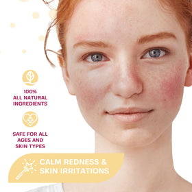 BASE LABORATORIES facial mist being applied to face demonstrating gentle, even coverage
